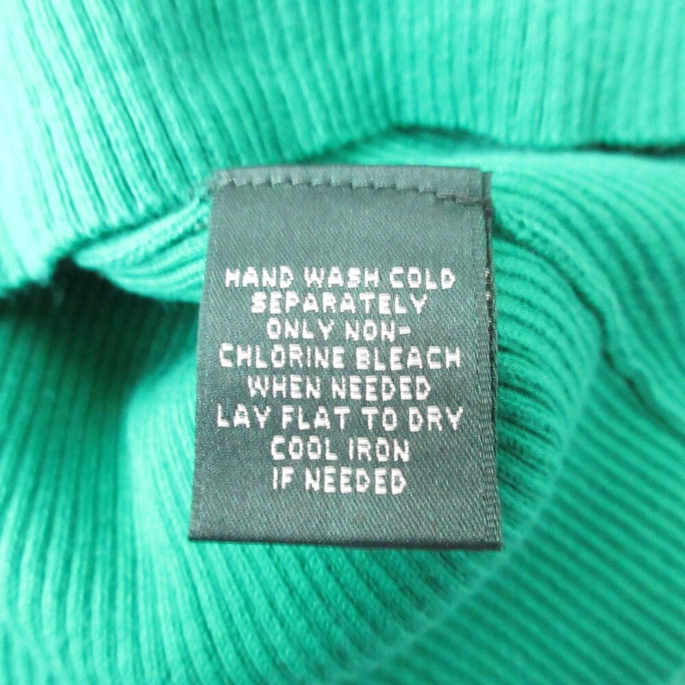 Ralph Lauren LRL Sweater Womens XL Green Ribbed Turtleneck Slim Long Sleeve - Picture 7 of 8